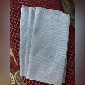 Set of 10 Silver Shimmering Translucent Fabric Napkins